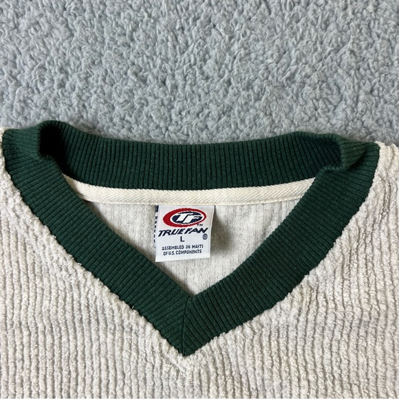 Vintage Green Bay Packers Embroidered Long Sleeve Shirt V Neck Size Large - Picture 3 of 7